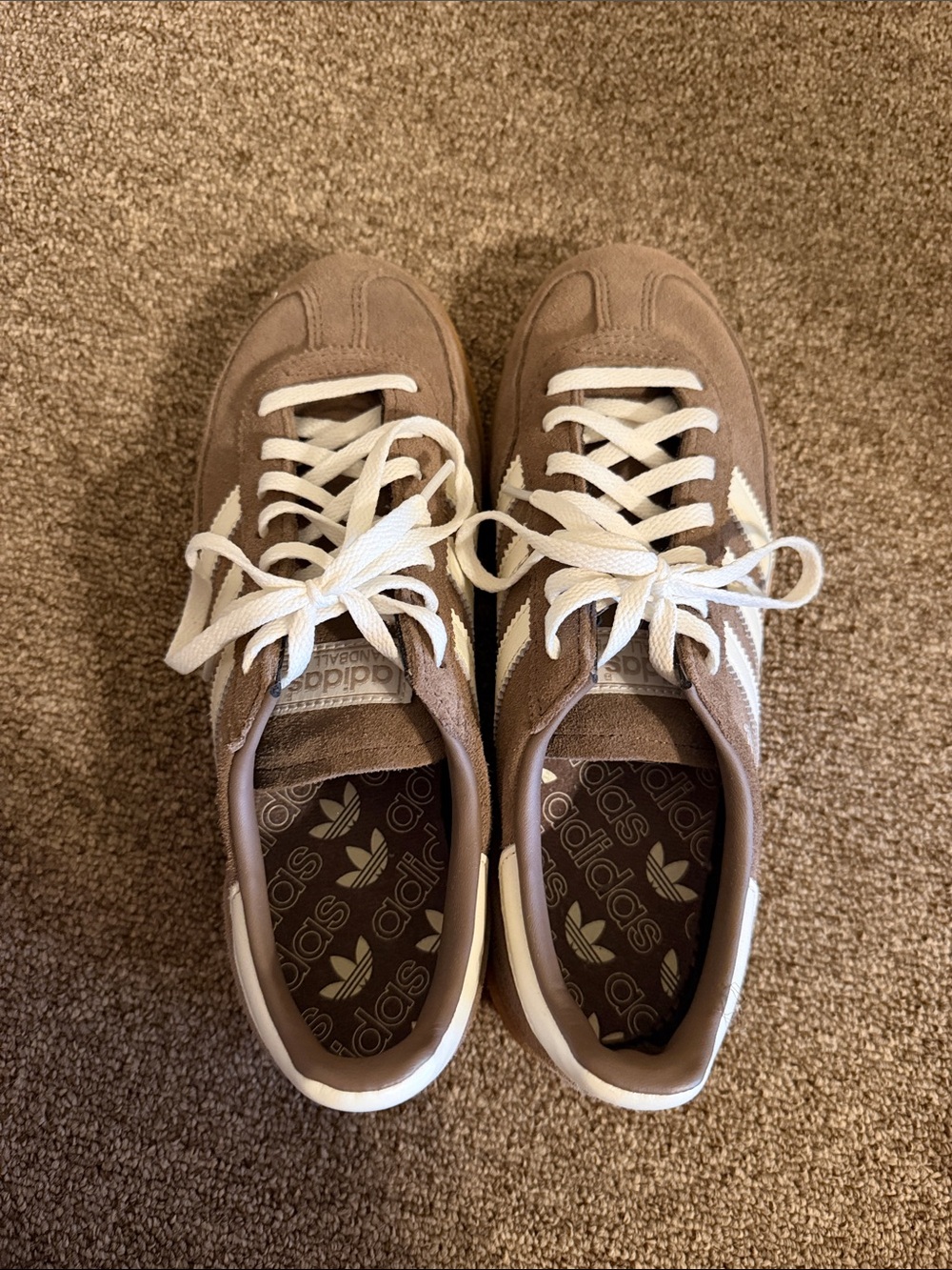 adidas Women’s Sneakers in Taupe with White Stripes